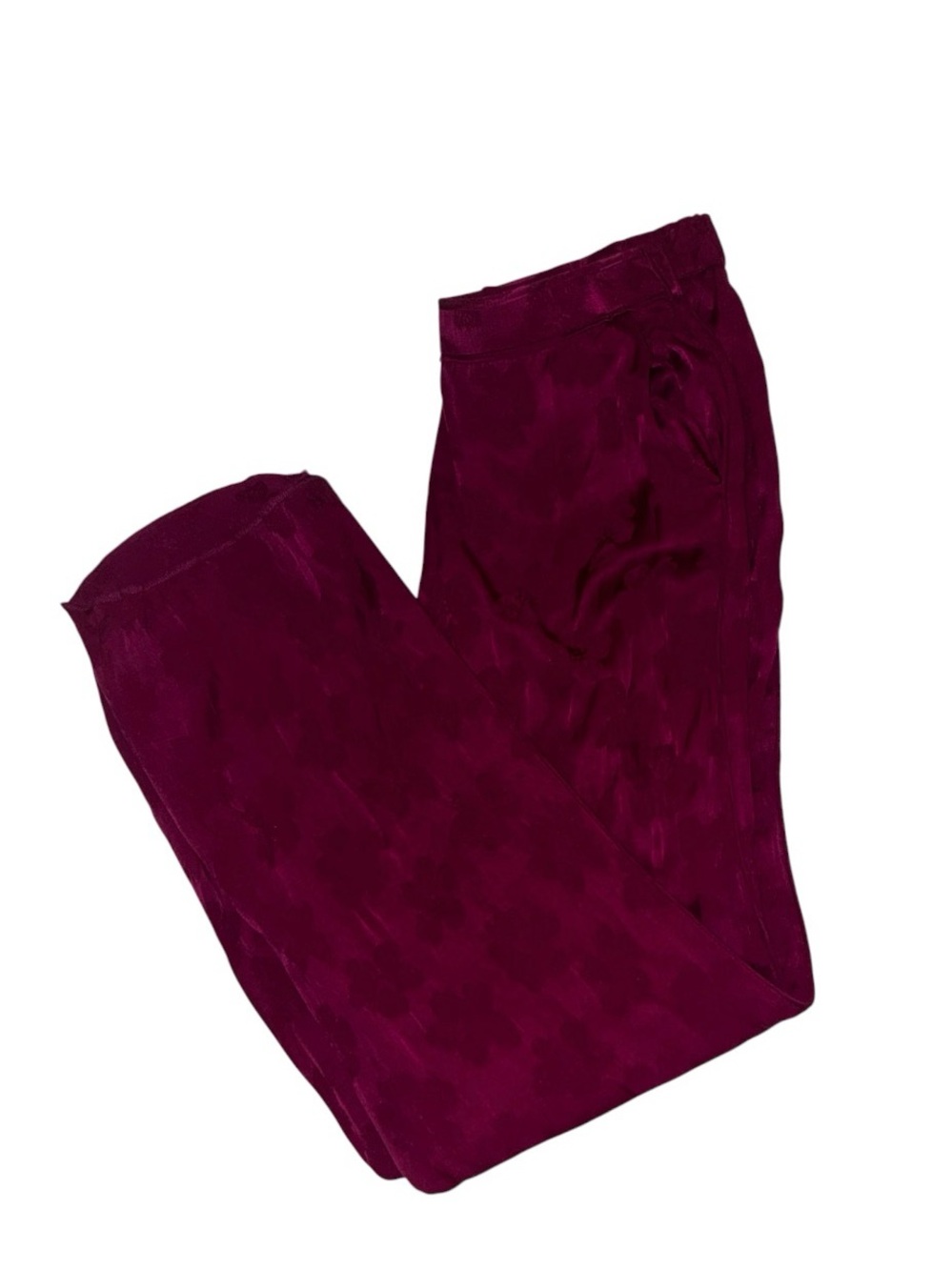 Zara Trafaluc wide-leg trousers feature a magenta fuchsia color and a textured M